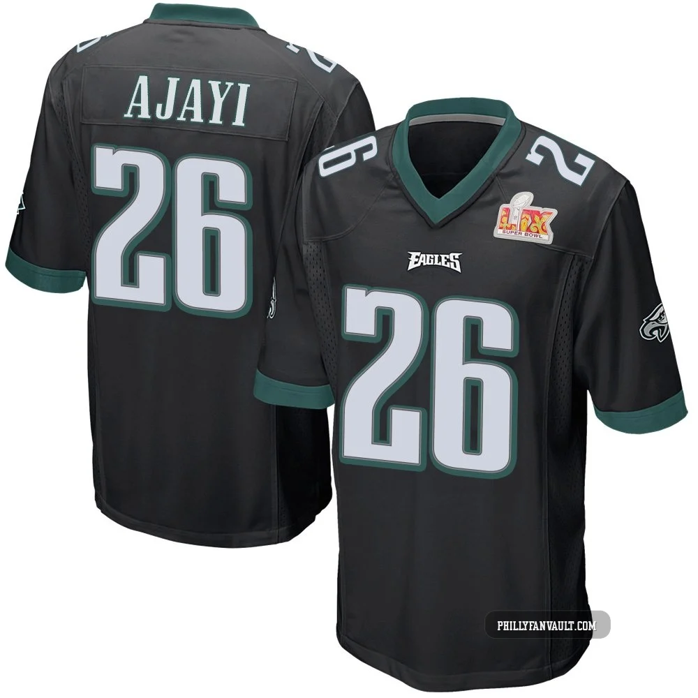 Youth Jay Ajayi ＃26 Philadelphia Eagles Black Game Alternate Super Bowl LIX Jersey