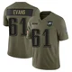 Youth Joe Evans ＃61 Philadelphia Eagles Olive Limited 2025 Salute to Service Jersey