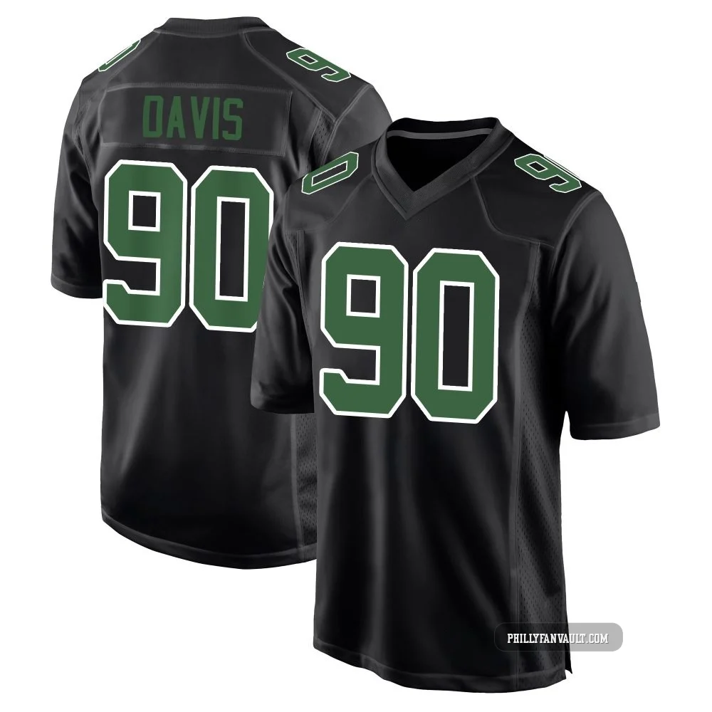 Youth Jordan Davis ＃90 Philadelphia Eagles Black/Kelly Game Carbon Green Fashion Jersey