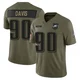 Youth Jordan Davis ＃90 Philadelphia Eagles Olive Limited 2025 Salute to Service Jersey