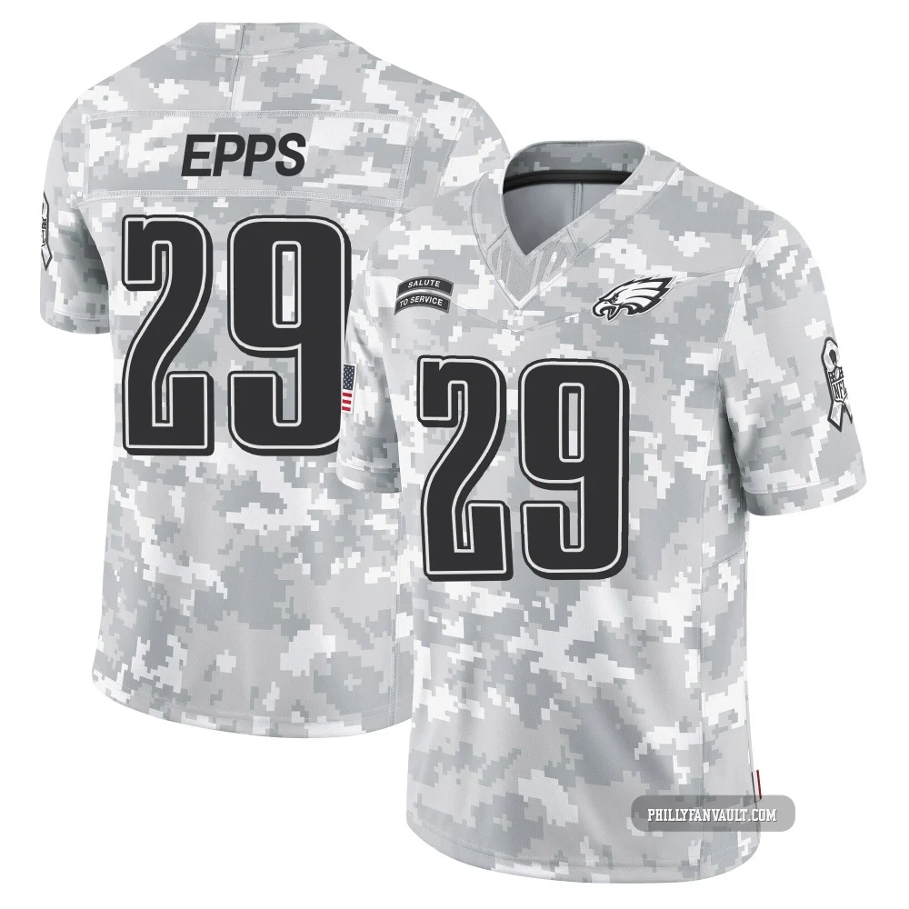 Youth Marcus Epps ＃29 Philadelphia Eagles Arctic Camo Limited 2024 Salute to Service Jersey
