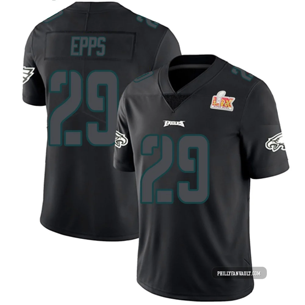 Youth Marcus Epps ＃29 Philadelphia Eagles Black Impact Limited Super Bowl LIX Jersey