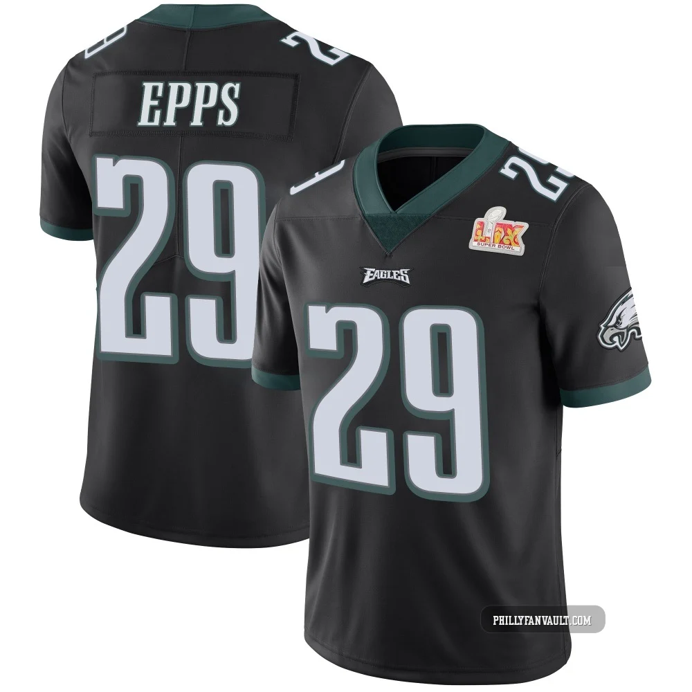 Youth Marcus Epps ＃29 Philadelphia Eagles Black Limited Alternate Vapor Untouchable Super Bowl LIX Jersey