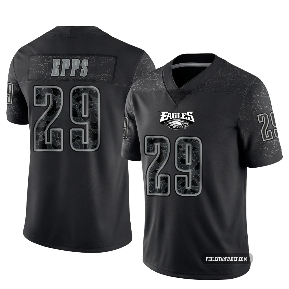 Youth Marcus Epps ＃29 Philadelphia Eagles Black Limited Reflective Jersey