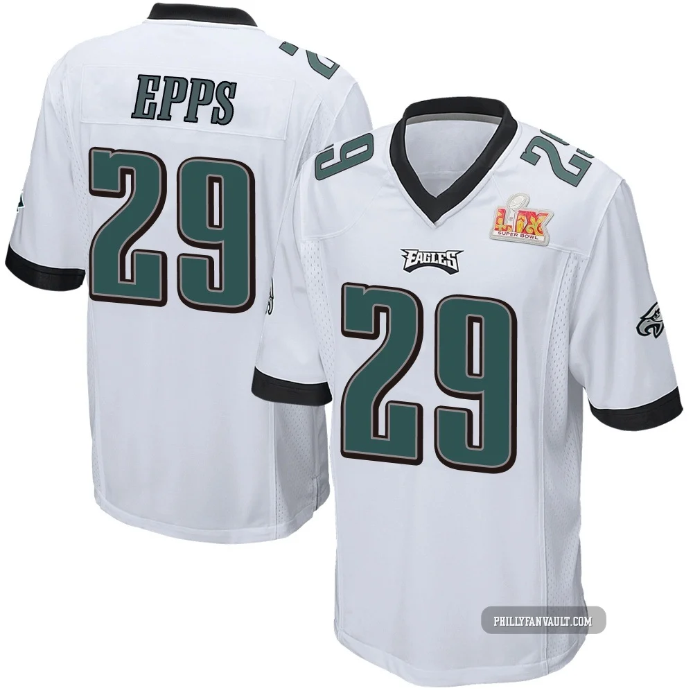 Youth Marcus Epps ＃29 Philadelphia Eagles White Game Super Bowl LIX Jersey