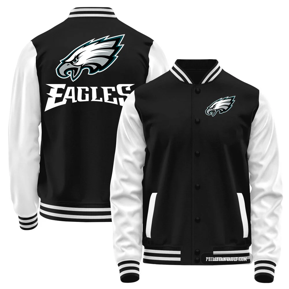 Youth Philadelphia Eagles Black/White Full-Snap Jacket